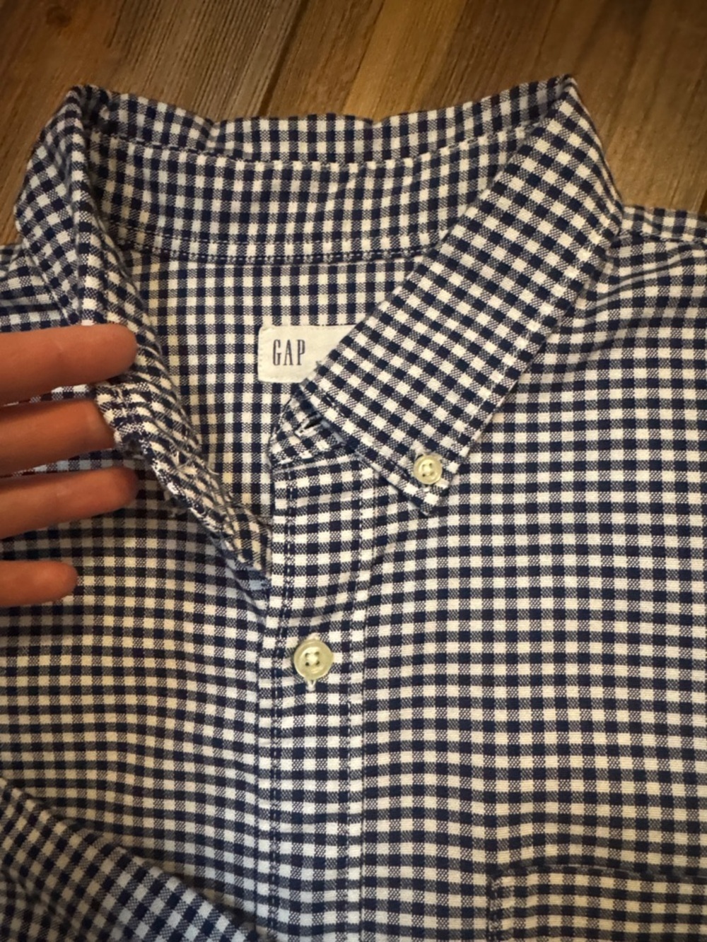 Gap standard fit stretch casual button down plaid size medium